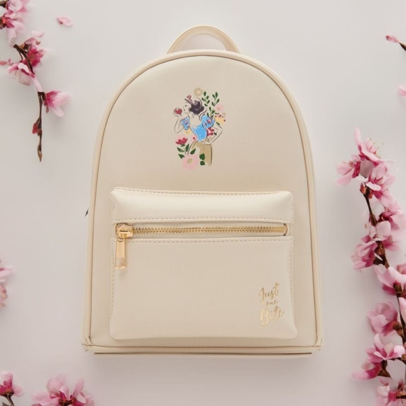 Disney Snow White Small Backpack Faux Leather Cream NWT - Picture 1 of 5